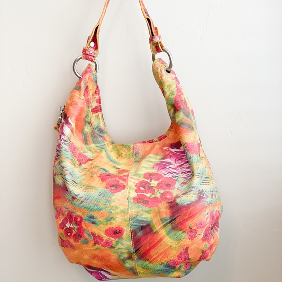 HOBO Handbags - HOBO leather floral hobo-style bag, excellent cond